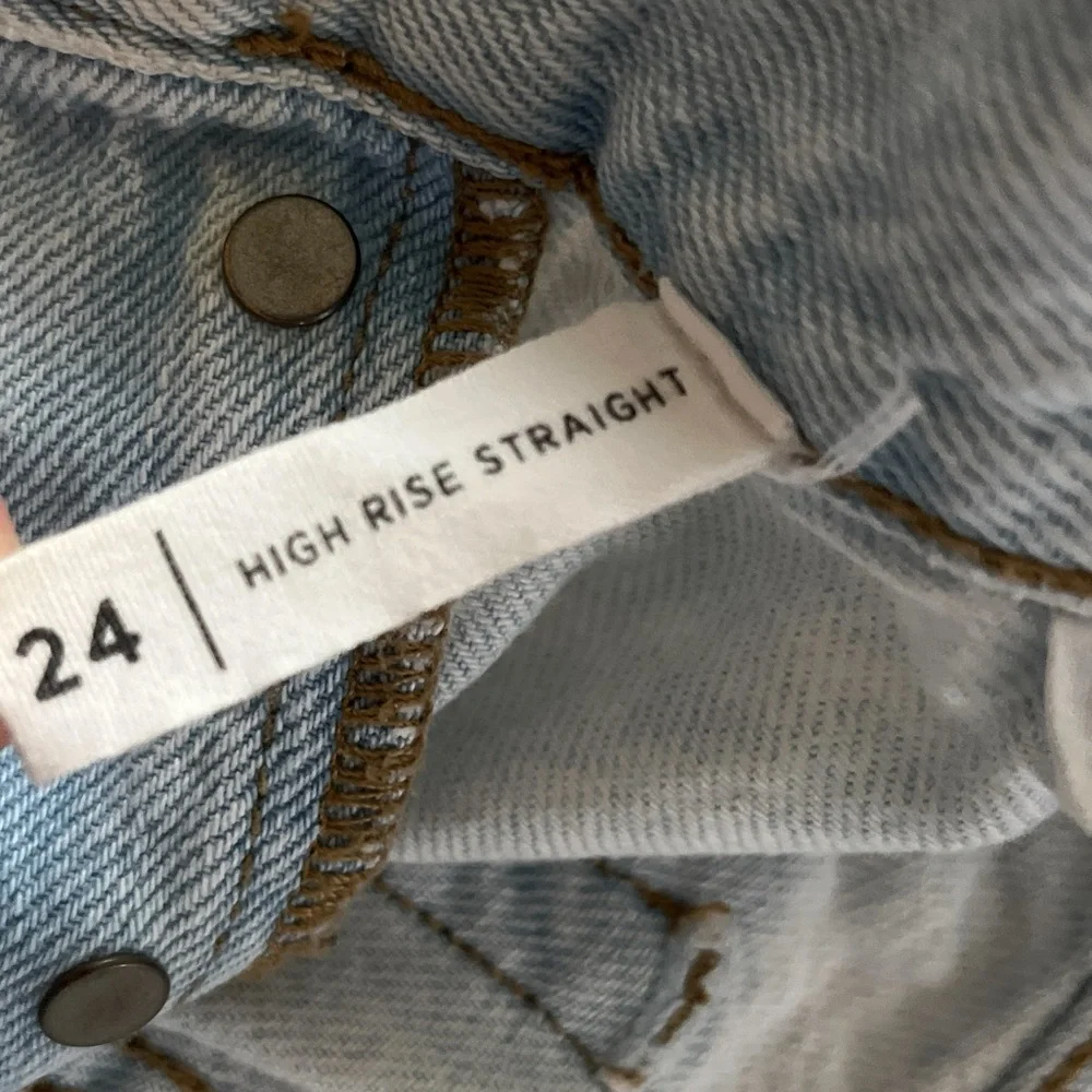 PACSUN Jeans Pants Women’s Size 24 Blue High Rise Straight Leg Button Closure - Picture 4 of 14